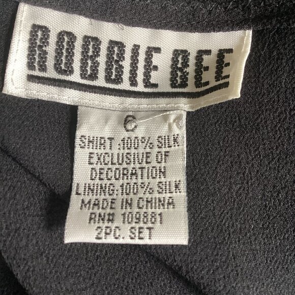 Robbie Bee Silk Sheer Shrug Sz 6 & French Curve Sz M Midi Dress Black #42N - Picture 11 of 13